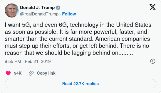 Trump Wants 5G and 6G-1